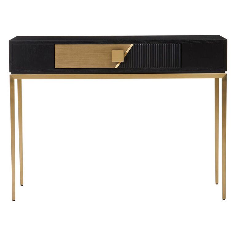 Davoli Console Table - Black and Gold - 1 Drawer
