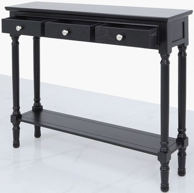 Delta Console Table - 3 Drawer - Black
