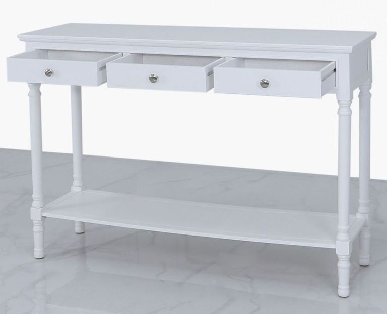 Delta Console Table - 3 Drawer - White