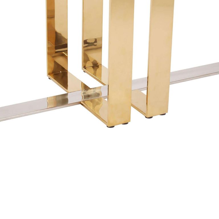 Demas Console Table - Silver and Gold Metal