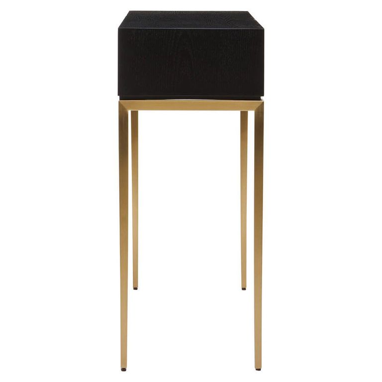 Deruta Console Table - Grey Faux Shagreen - 1 Drawer