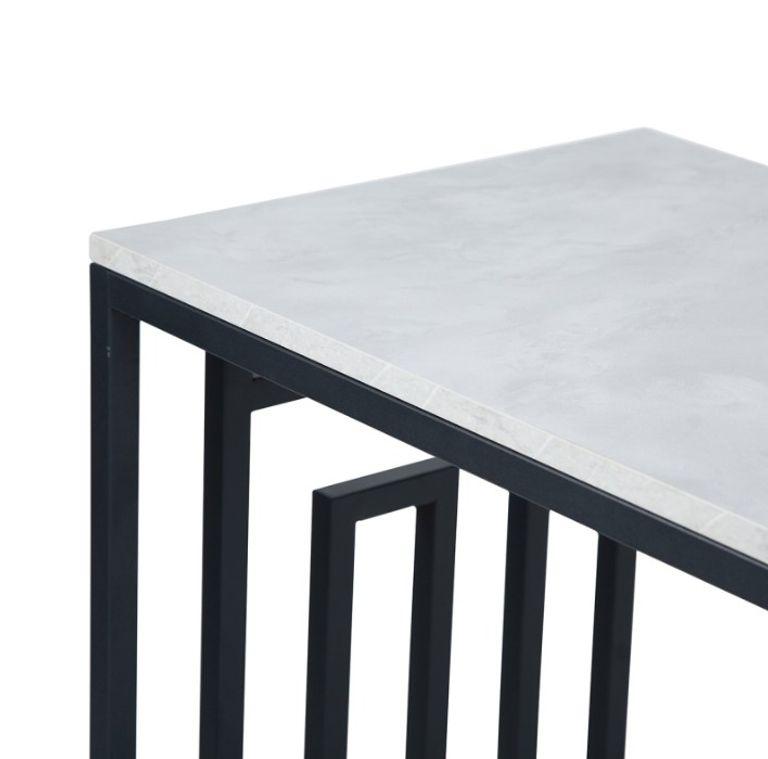 Devon Console Table - Grey Wood and Black