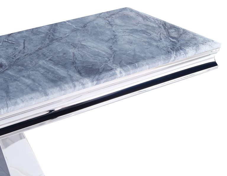 Dolce Grey Marble and Chrome Console Table