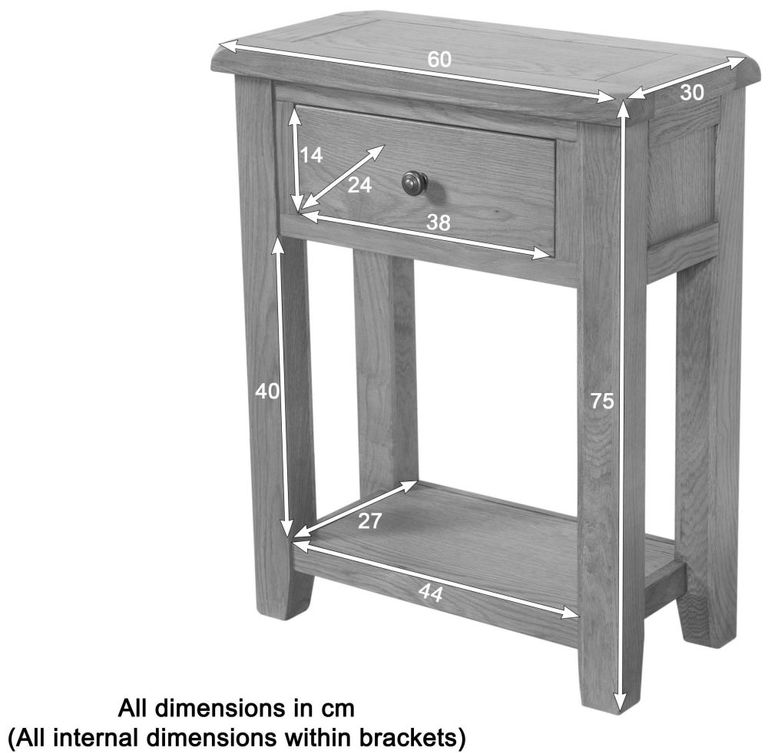 Dorset Console Table - 1 Drawer - Oak