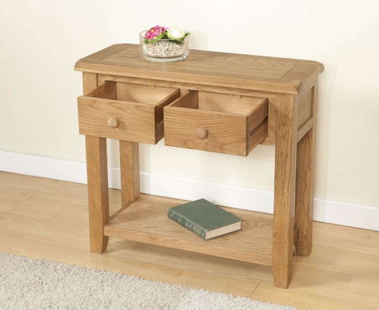 Dorset Console Table - 2 Drawer - Oak