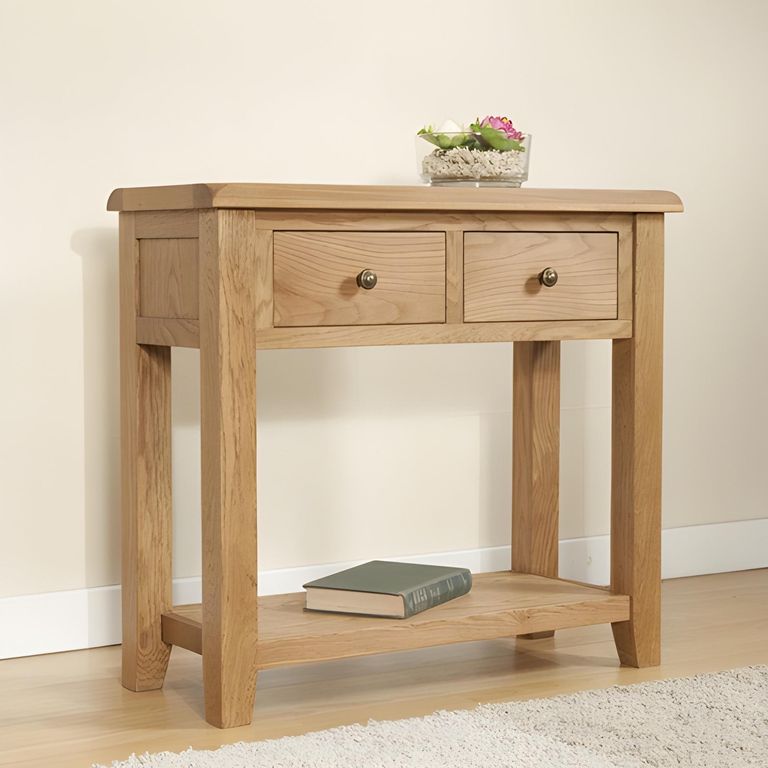 Dorset Console Table - 2 Drawer - Oak