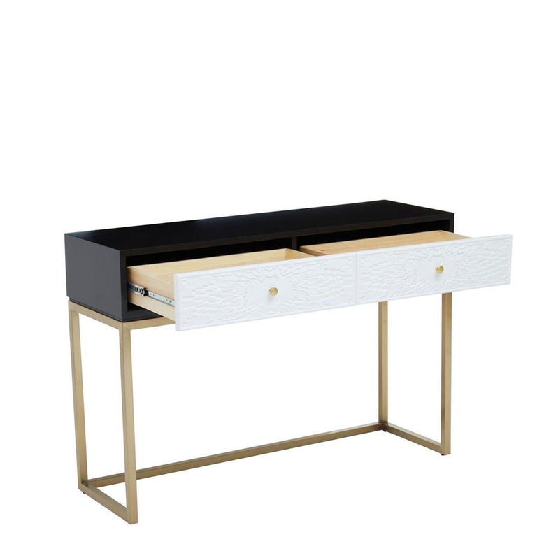 Dumas Console Table - 2 Drawer - Black and White
