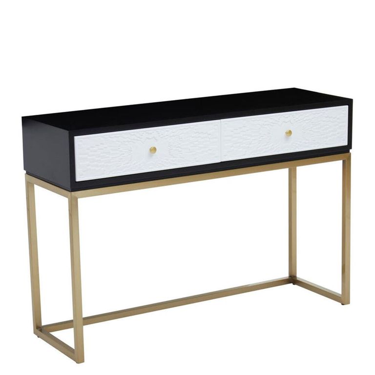 Dumas Console Table - 2 Drawer - Black and White