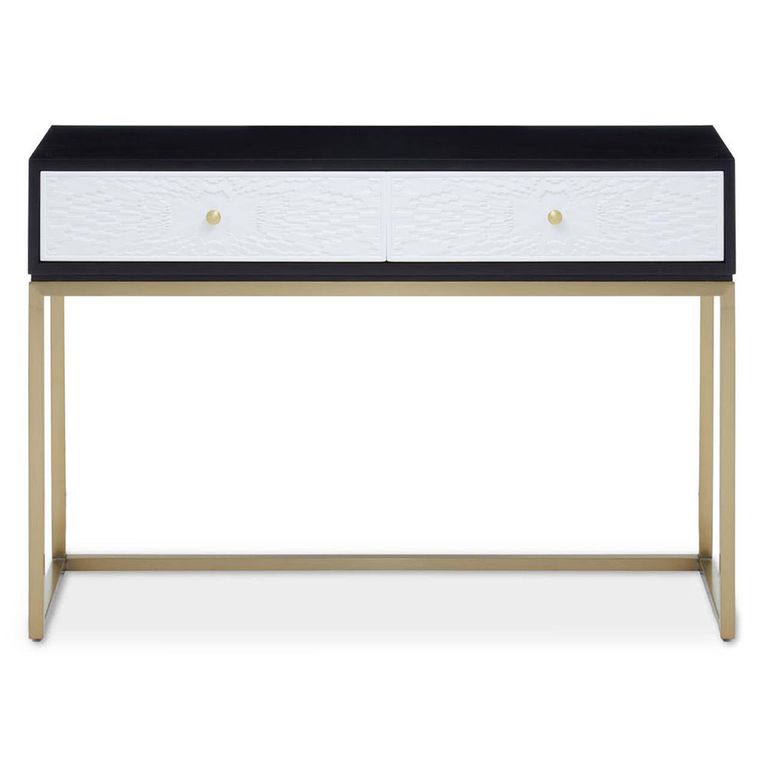 Dumas Console Table - 2 Drawer - Black and White