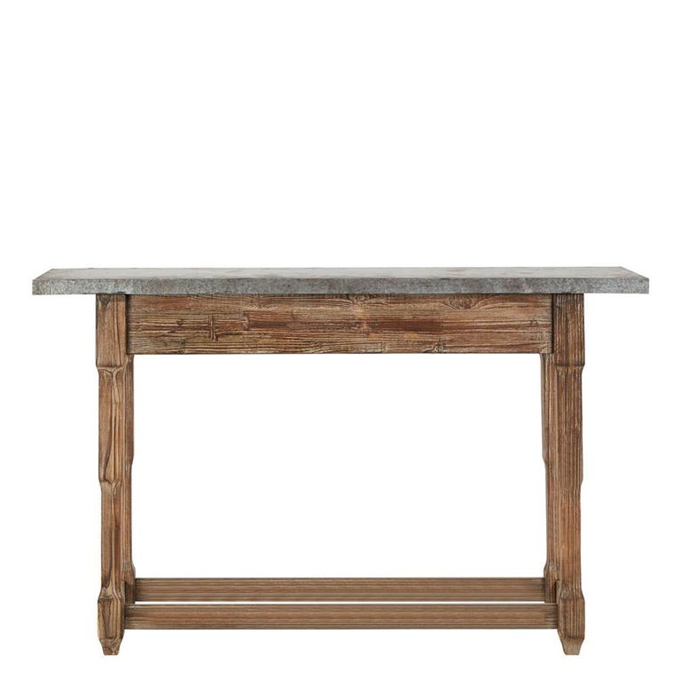 Elementary Console Table - Grey Metal and Antique Wood