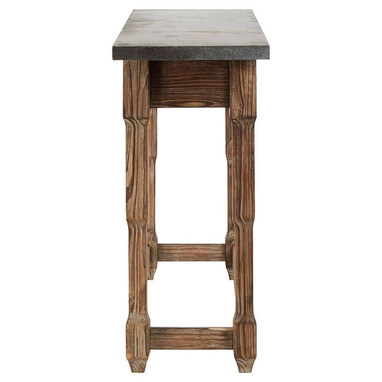 Elementary Console Table - Grey Metal and Antique Wood