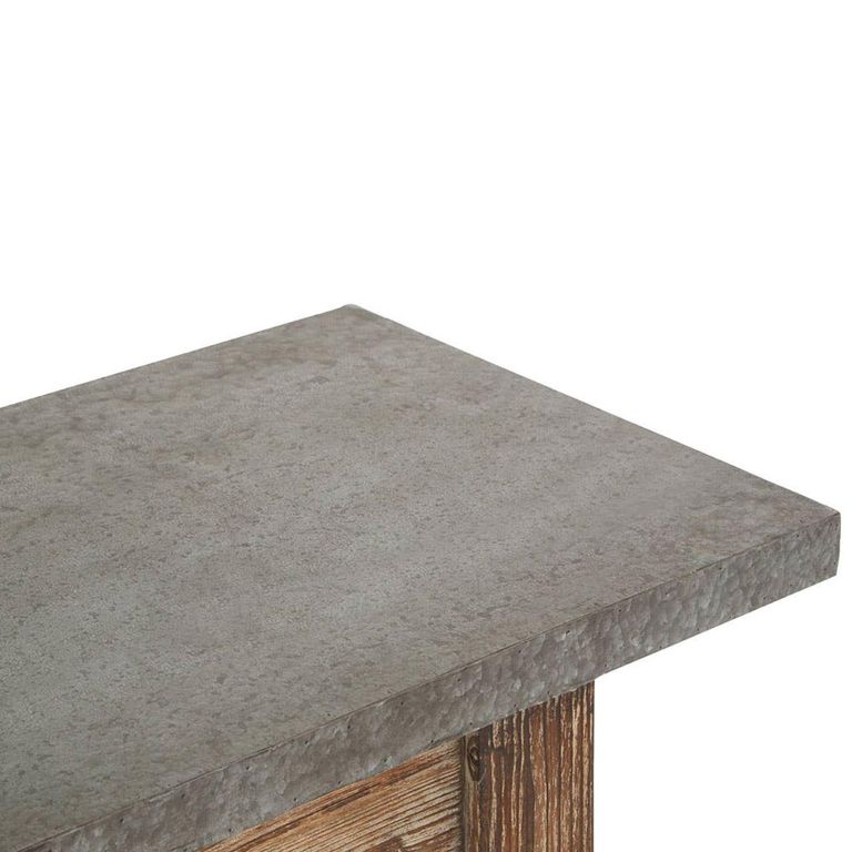 Elementary Console Table - Grey Metal and Antique Wood