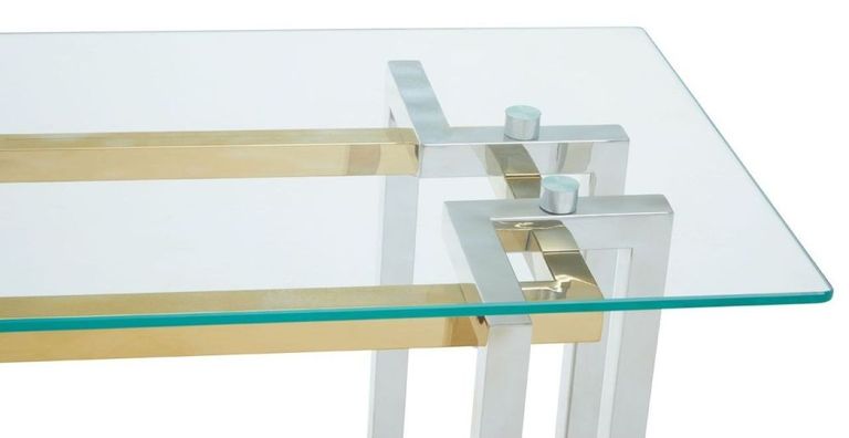 Elino Console Table - Glass with Chrome Base