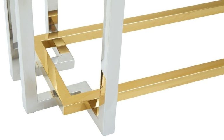 Elino Console Table - Glass with Chrome Base