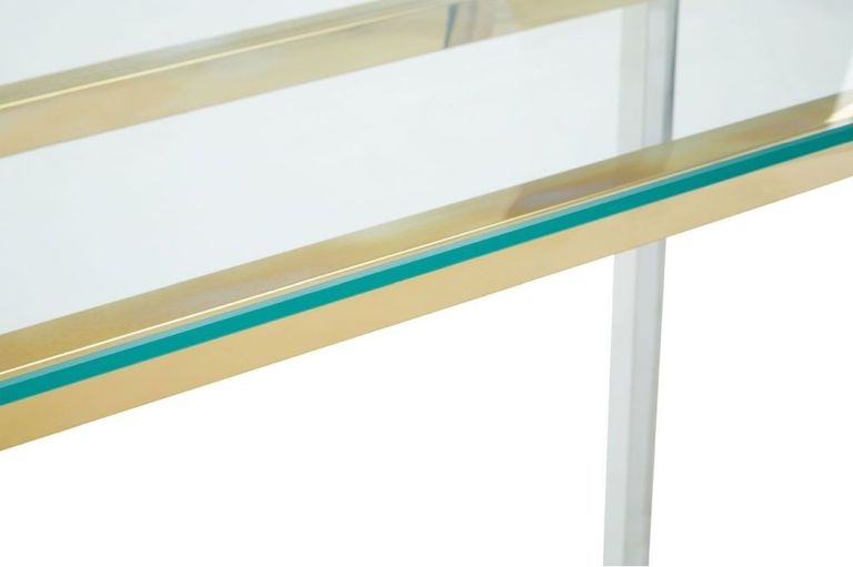 Elino Console Table - Glass with Chrome Base