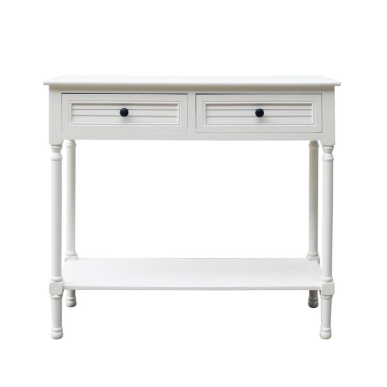Elise Console Table - Pearl White - 2 Drawer