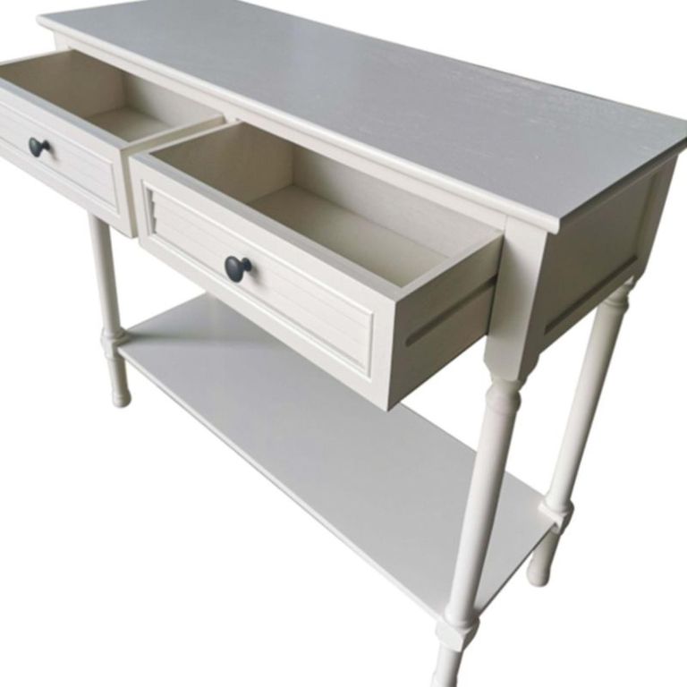 Elise Console Table - Pearl White - 2 Drawer