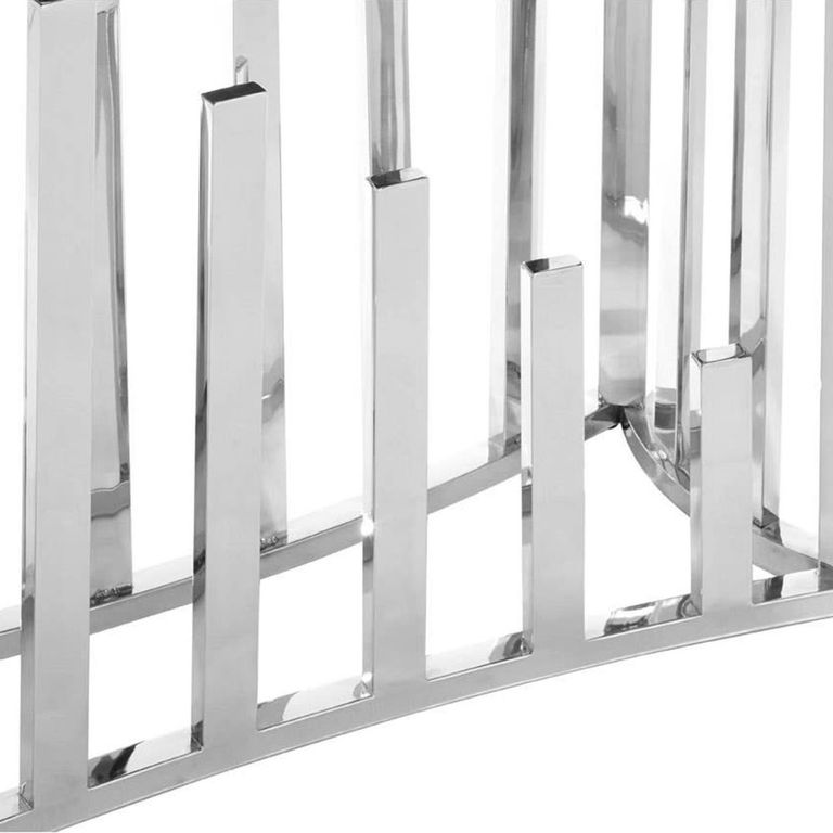 Eliza Console Table - Black Glass and Silver Metal