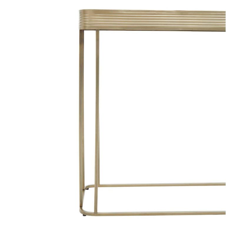 Ella Console Table - Mirrored with Gold Metal