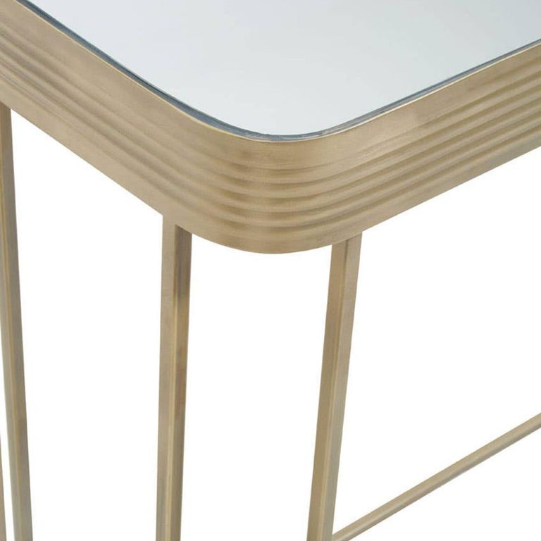 Ella Console Table - Mirrored with Gold Metal