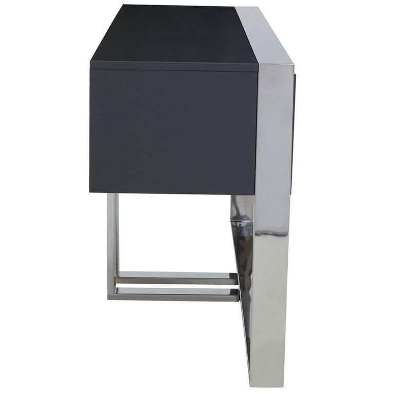 Genoa Console Table - Fluted Grey High Gloss