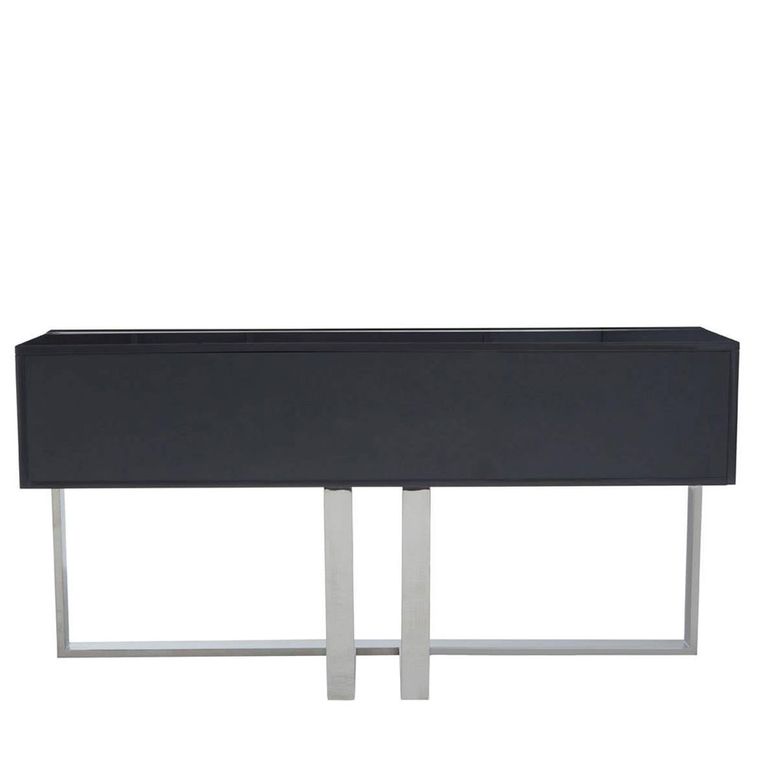 Genoa Console Table - Fluted Grey High Gloss
