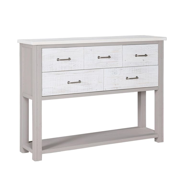 Greystone Reclaimed Wood Console Table - 5 Drawer