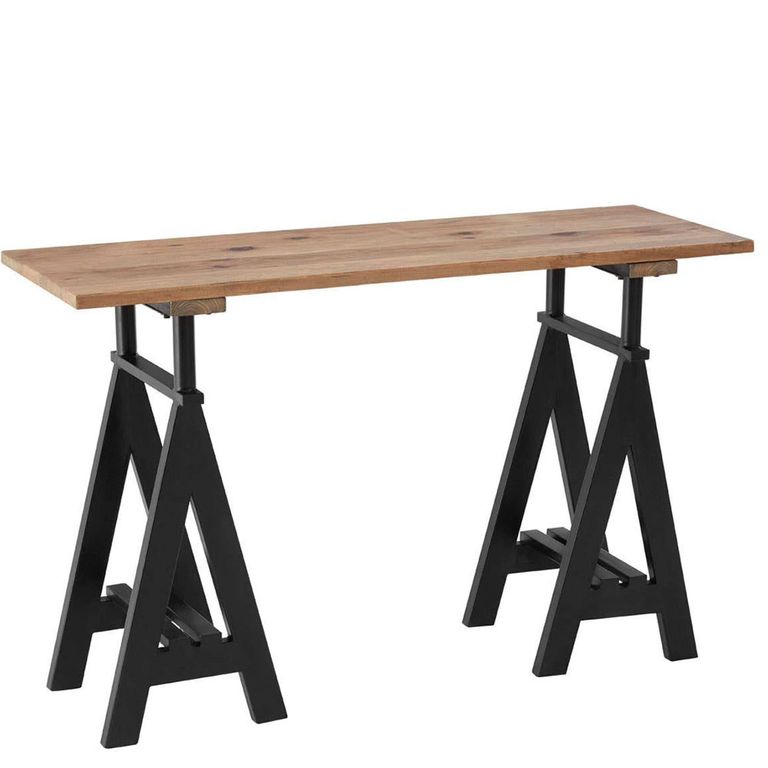 Hampstead Console Table - Pine Wood and Metal