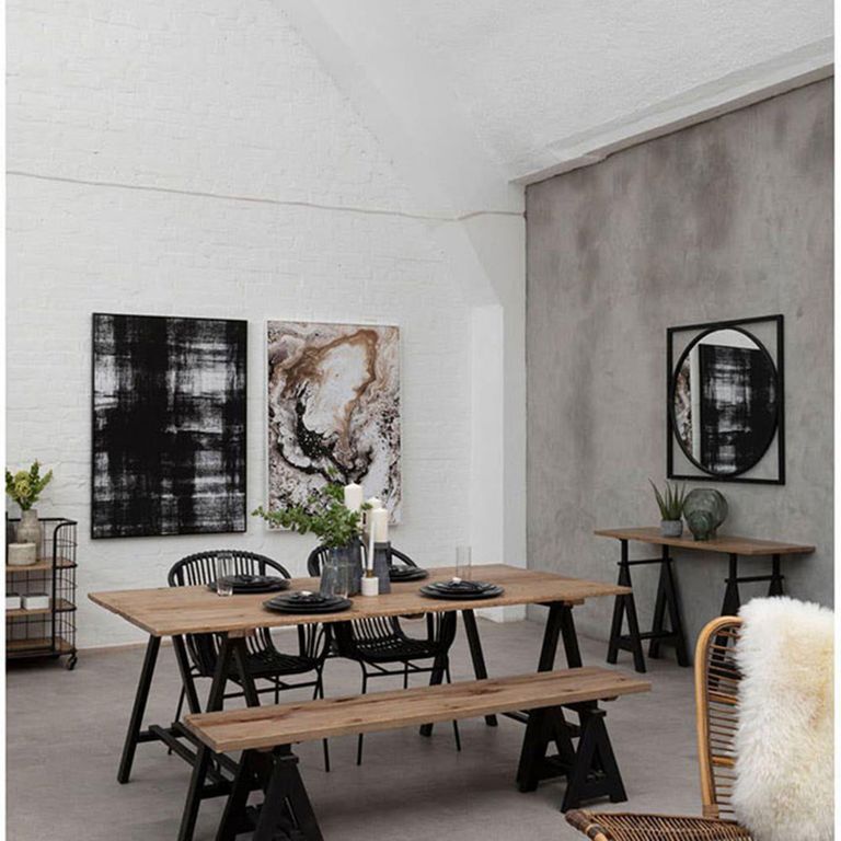 Hampstead Console Table - Pine Wood and Metal