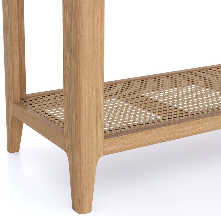 Henley Oak and Rattan 2 Drawer Console Table
