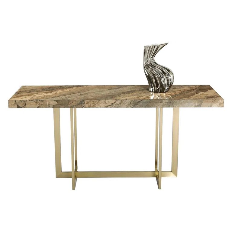 Horizon Console Table - Marble with Brass Base - Variation Available