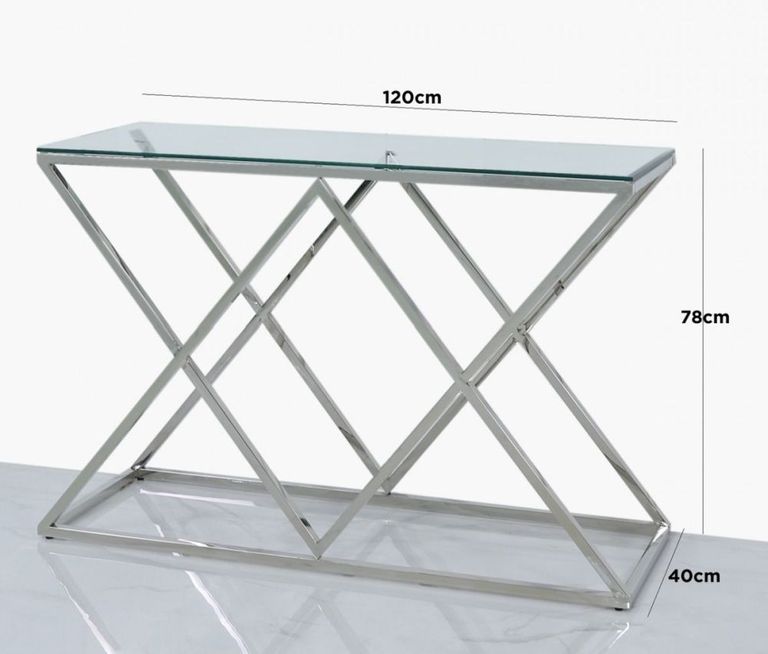 Imperia Console Table - Glass and Chrome