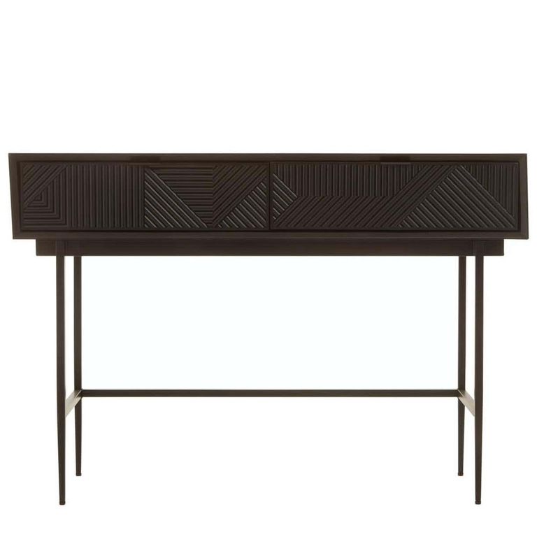 Jakara Console Table - 2 Drawer - Black Wood