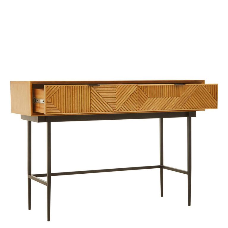 Jakara Console Table - 2 Drawer - Natural Wood
