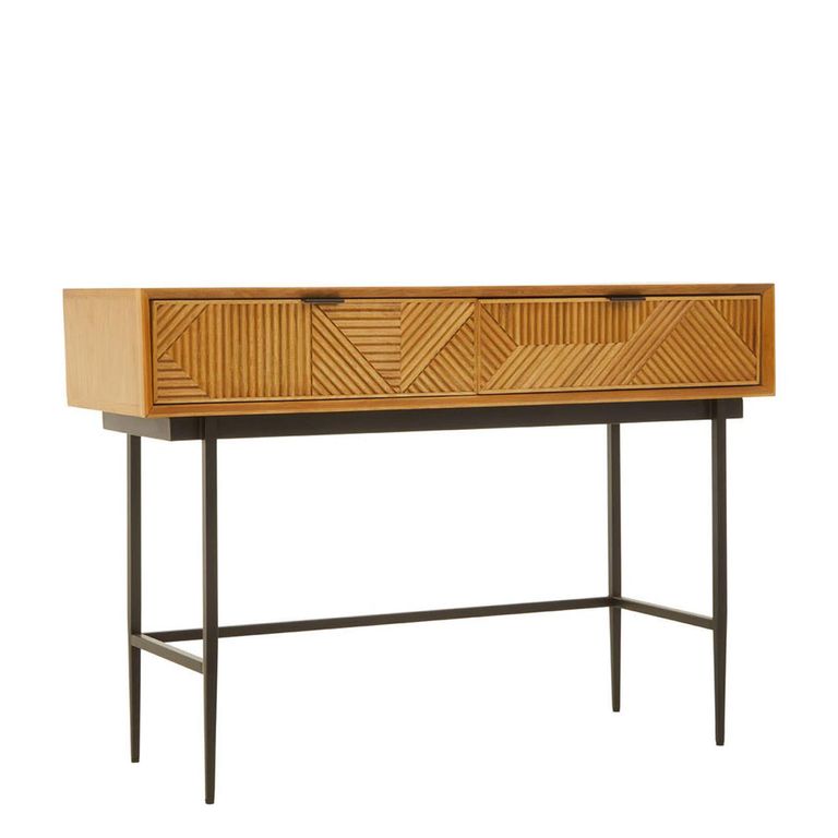 Jakara Console Table - 2 Drawer - Natural Wood