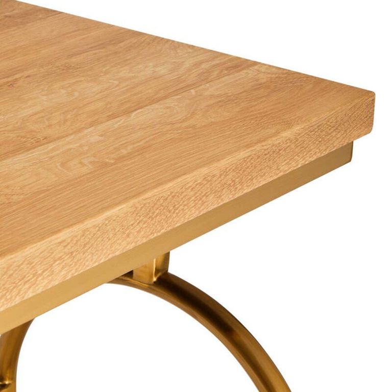 Jana Console Table - Oak and Gold Metal