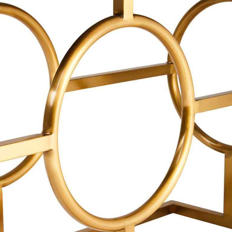 Jana Console Table - Oak and Gold Metal