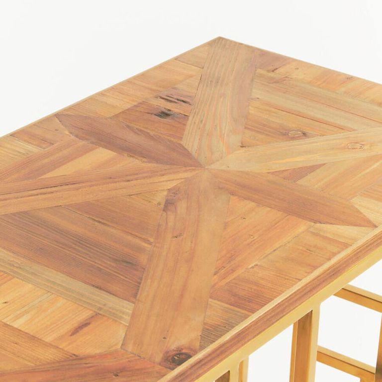 Jana Console Table - Wood with Gold Metal