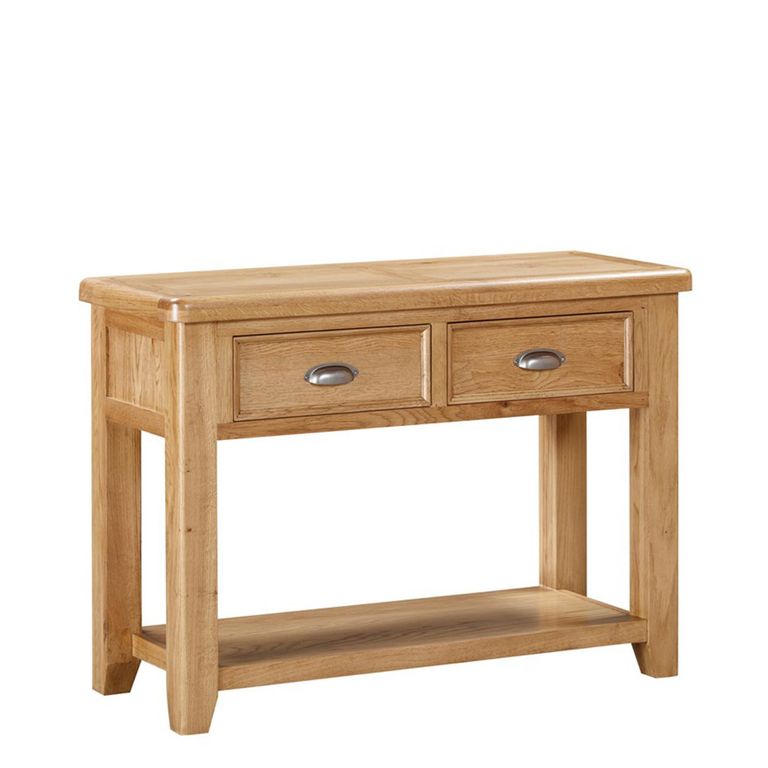 Janelle Console Table - 2 Drawer - Rustic Oak