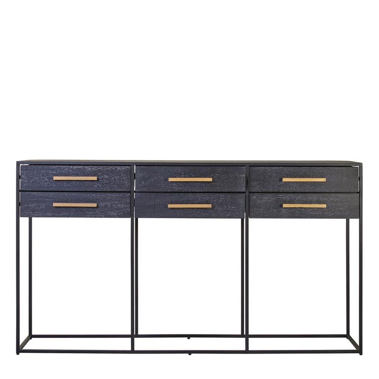 Judd Console Table - Black Oak - 6 Drawer