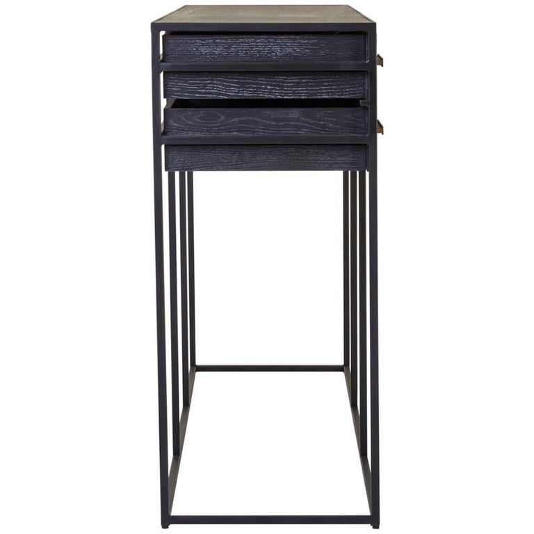 Judd Console Table - Black Oak - 6 Drawer