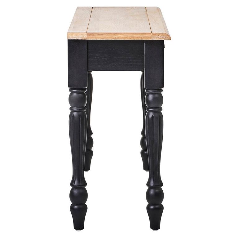 Kensington Townhouse Console Table - 2 Drawer - Antique Oak and Black