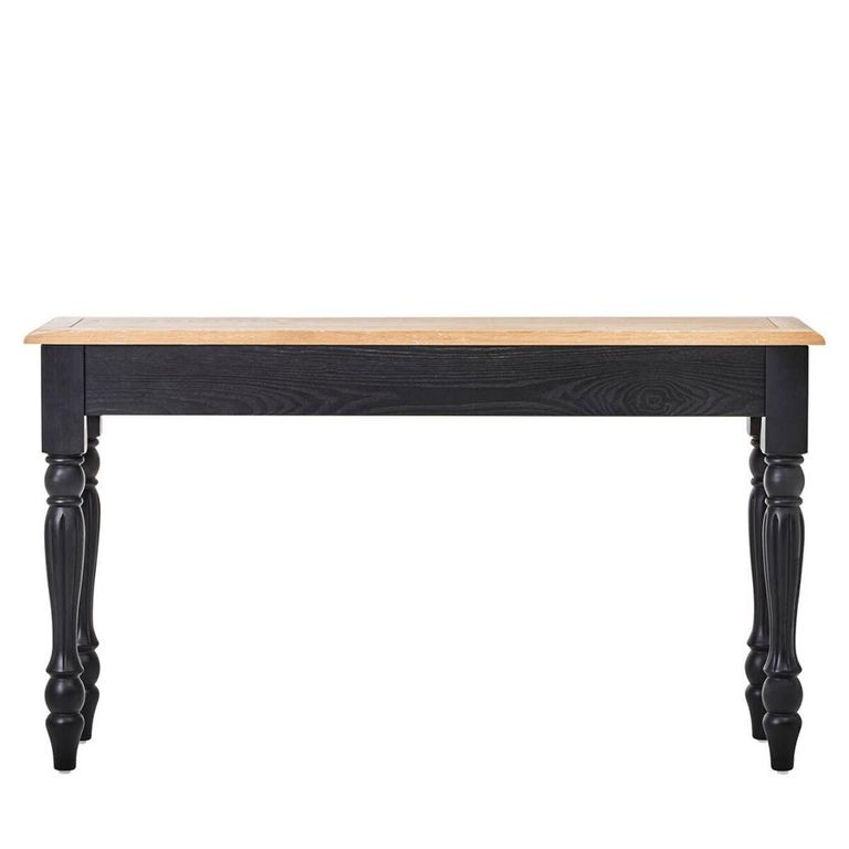 Kensington Townhouse Console Table - 2 Drawer - Antique Oak and Black