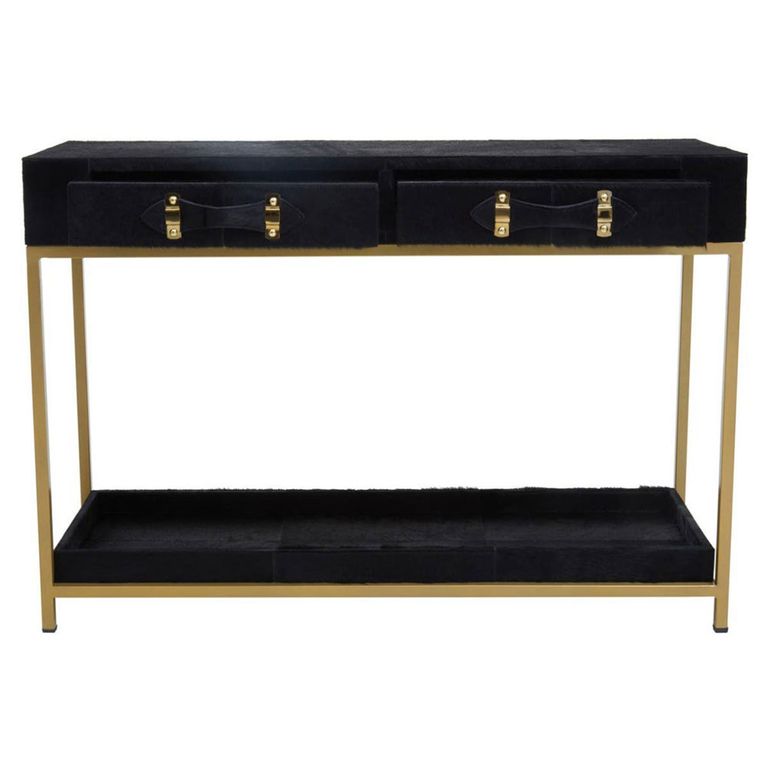 Kensington Townhouse Console Table - 2 Drawer - Black