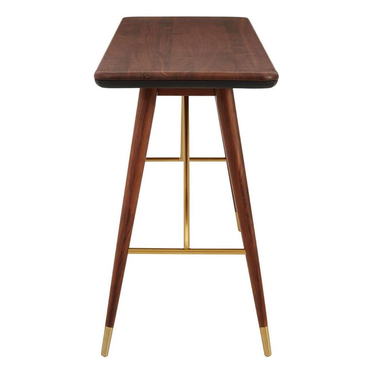 Kenso Console Table - Walnut Wood with Brass
