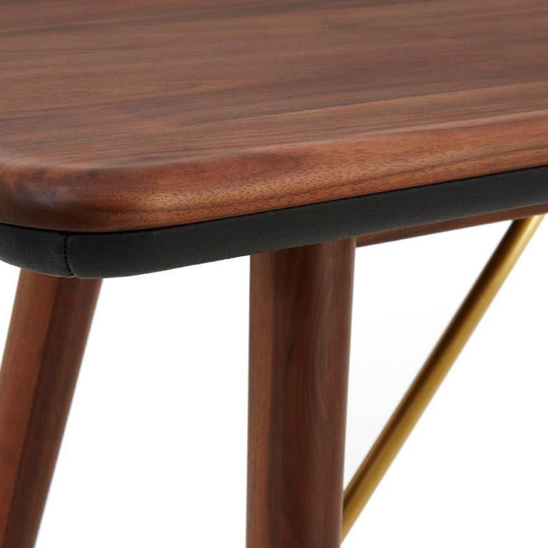 Kenso Console Table - Walnut Wood with Brass