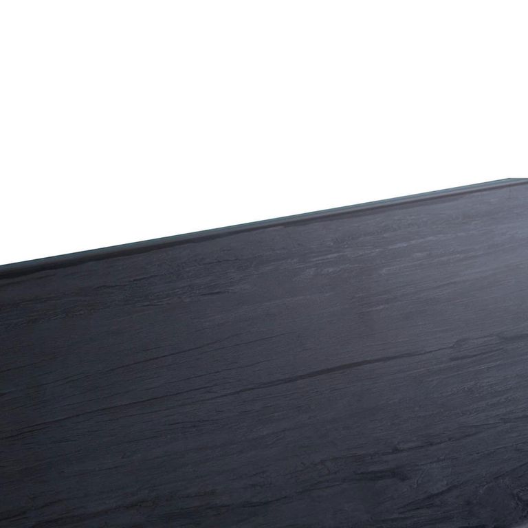 Kerala Console Table - Black Glass with Silver Base