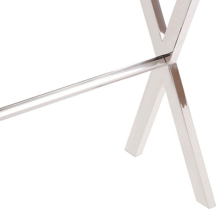 Kerala Console Table - Black Glass with Silver Cross Base