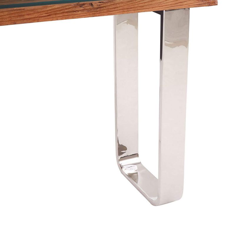 Kerala Console Table - Clear Glass with Silver Base