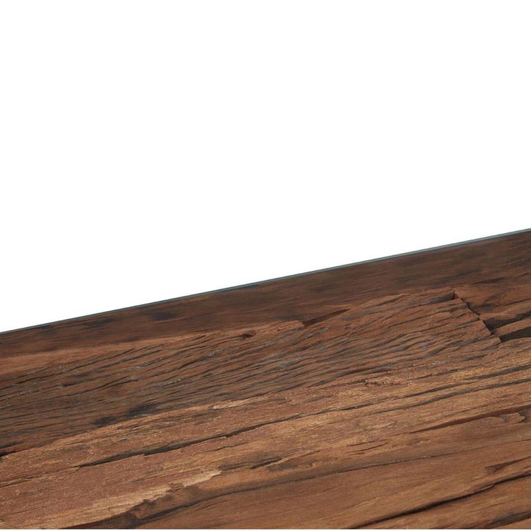 Kerala Console Table - Clear Glass with Silver Cross Base